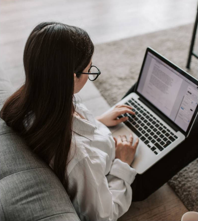 Woman typing